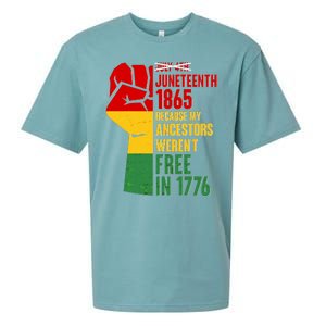 Juneteenth 1865 My Ancestors Weren't Free in 1776 Protest Fist Sueded Cloud Jersey T-Shirt