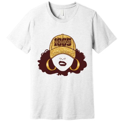 Juneteenth 1865 Stylish Black Woman Afro Baseball Cap Premium T-Shirt