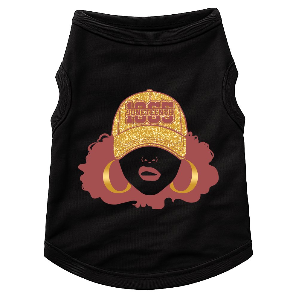 Juneteenth 1865 Stylish Black Woman Afro Baseball Cap Doggie Tank