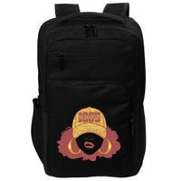 Juneteenth 1865 Stylish Black Woman Afro Baseball Cap Impact Tech Backpack