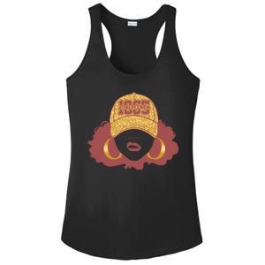 Juneteenth 1865 Stylish Black Woman Afro Baseball Cap Ladies PosiCharge Competitor Racerback Tank