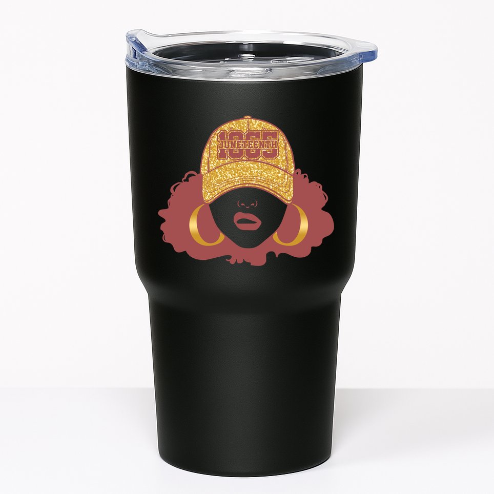 Juneteenth 1865 Stylish Black Woman Afro Baseball Cap Tumbler