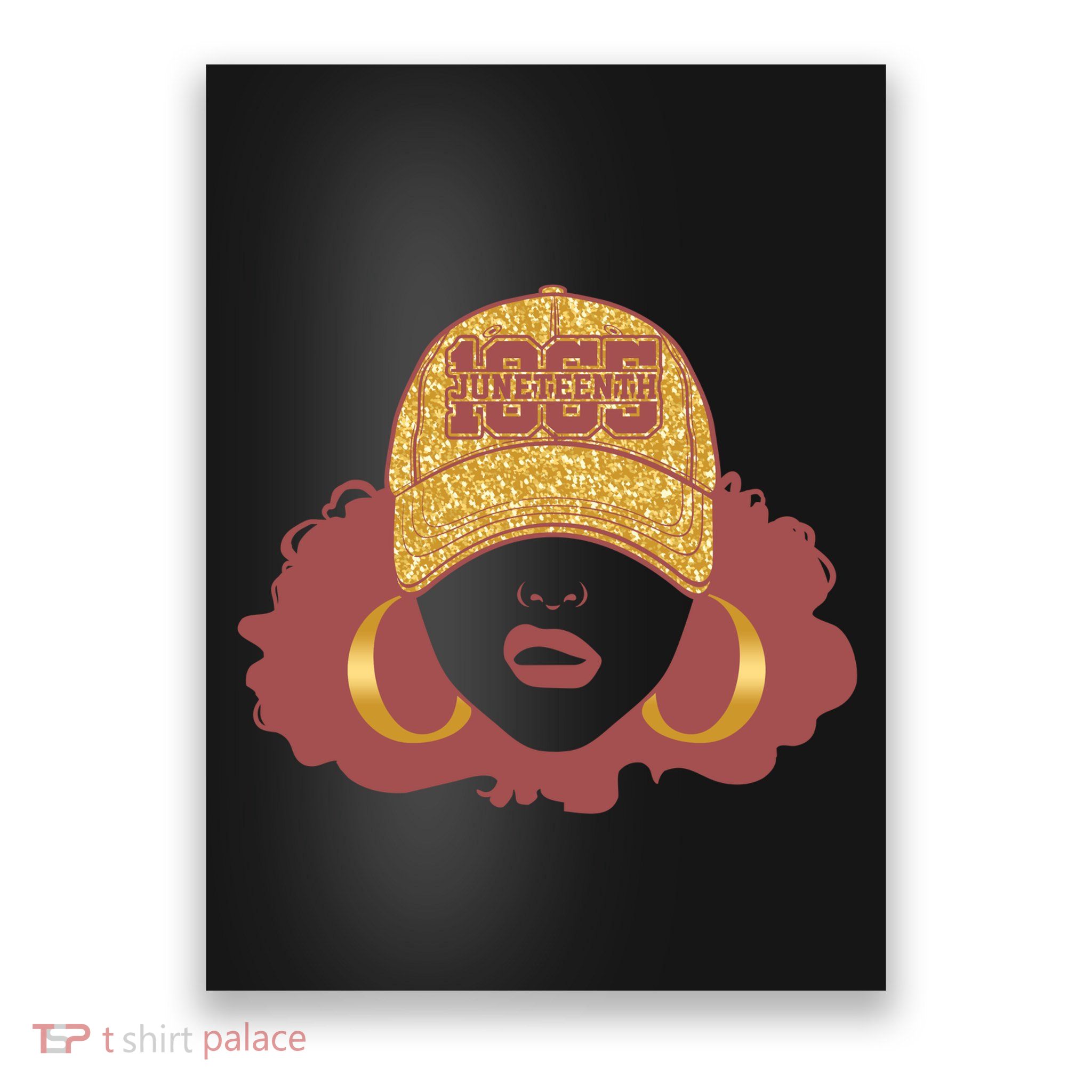 Juneteenth 1865 Stylish Black Woman Afro Baseball Cap Poster