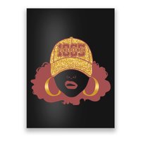 Juneteenth 1865 Stylish Black Woman Afro Baseball Cap Poster