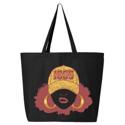 Juneteenth 1865 Stylish Black Woman Afro Baseball Cap 25L Jumbo Tote