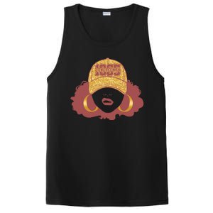 Juneteenth 1865 Stylish Black Woman Afro Baseball Cap PosiCharge Competitor Tank