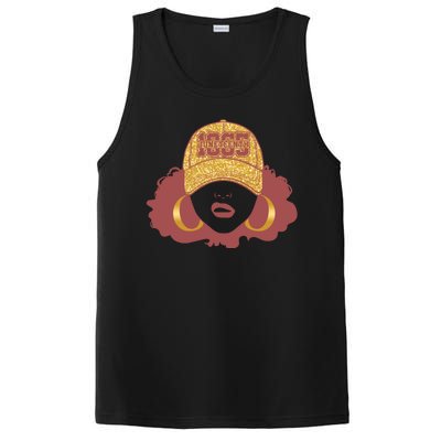 Juneteenth 1865 Stylish Black Woman Afro Baseball Cap PosiCharge Competitor Tank