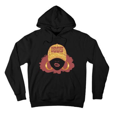 Juneteenth 1865 Stylish Black Woman Afro Baseball Cap Tall Hoodie