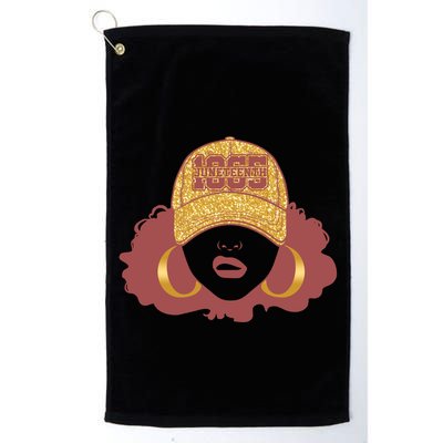Juneteenth 1865 Stylish Black Woman Afro Baseball Cap Golf Towel