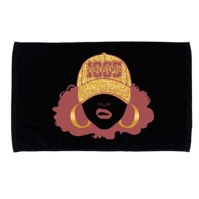 Juneteenth 1865 Stylish Black Woman Afro Baseball Cap Microfiber Hand Towel