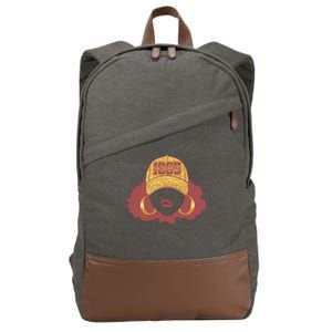 Juneteenth 1865 Stylish Black Woman Afro Baseball Cap Cotton Canvas Backpack