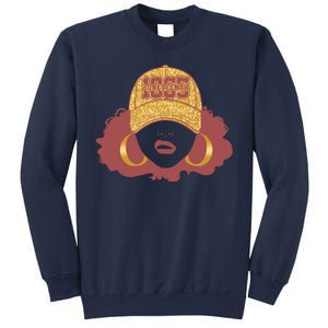 Juneteenth 1865 Stylish Black Woman Afro Baseball Cap Sweatshirt