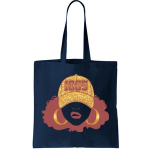 Juneteenth 1865 Stylish Black Woman Afro Baseball Cap Tote Bag