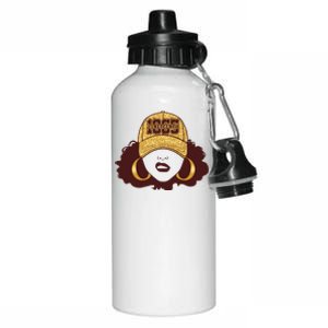 Juneteenth 1865 Stylish Black Woman Afro Baseball Cap Aluminum Water Bottle