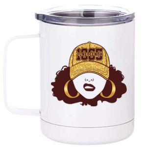 Juneteenth 1865 Stylish Black Woman Afro Baseball Cap 12 oz Stainless Steel Tumbler Cup