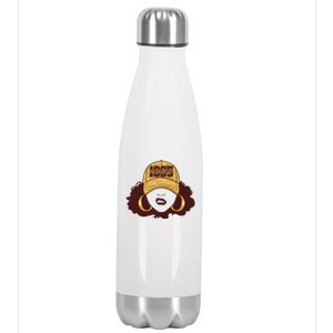 Juneteenth 1865 Stylish Black Woman Afro Baseball Cap Stainless Steel Insulated Water Bottle