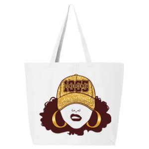 Juneteenth 1865 Stylish Black Woman Afro Baseball Cap 25L Jumbo Tote