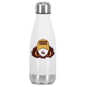 Juneteenth 1865 Stylish Black Woman Afro Baseball Cap Stainless Steel Insulated Water Bottle