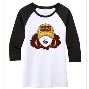 Juneteenth 1865 Stylish Black Woman Afro Baseball Cap Women's Tri-Blend 3/4-Sleeve Raglan Shirt