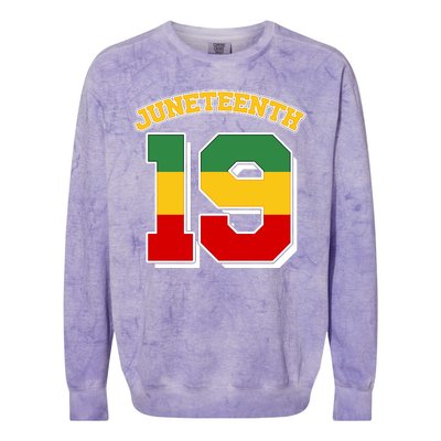 Juneteenth 19 Nineteen Jersey  Colorblast Crewneck Sweatshirt