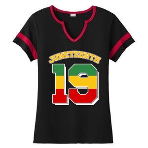 Juneteenth 19 Nineteen Jersey  Ladies Halftime Notch Neck Tee