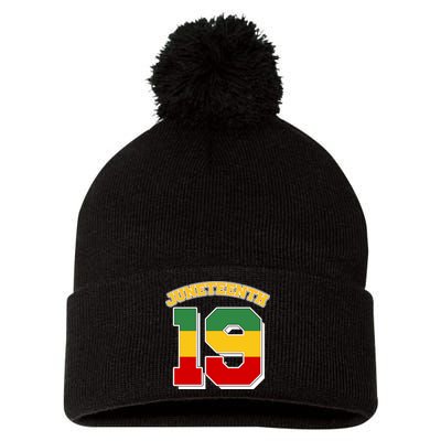 Juneteenth 19 Nineteen Jersey  Pom Pom 12in Knit Beanie