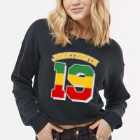 Juneteenth 19 Nineteen Jersey  Cropped Pullover Crew