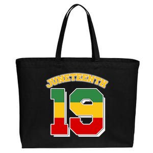 Juneteenth 19 Nineteen Jersey  Cotton Canvas Jumbo Tote