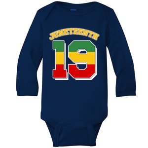 Juneteenth 19 Nineteen Jersey  Baby Long Sleeve Bodysuit