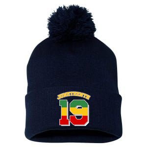 Juneteenth 19 Nineteen Jersey  Pom Pom 12in Knit Beanie