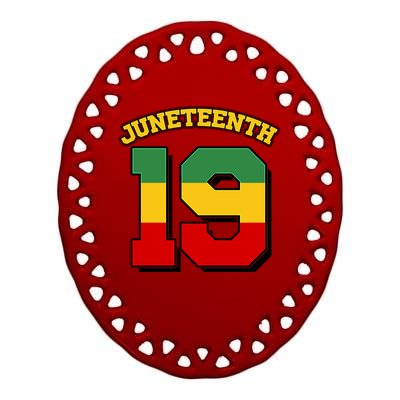 Juneteenth 19 Nineteen Jersey  Ceramic Oval Ornament