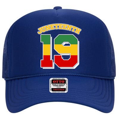 Juneteenth 19 Nineteen Jersey  High Crown Mesh Back Trucker Hat