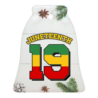 Juneteenth 19 Nineteen Jersey  Ceramic Bell Ornament