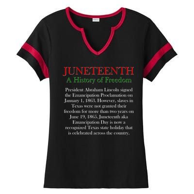 Juneteenth A History of Freedom Ladies Halftime Notch Neck Tee