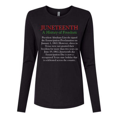 Juneteenth A History of Freedom Womens Cotton Relaxed Long Sleeve T-Shirt