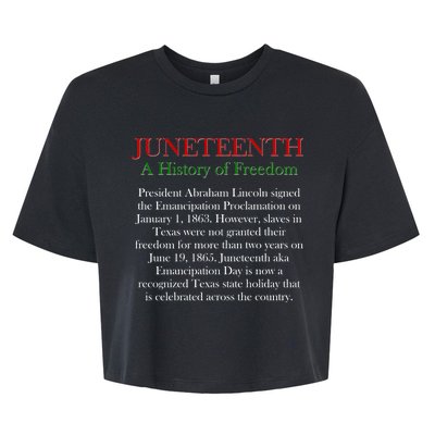 Juneteenth A History of Freedom Bella+Canvas Jersey Crop Tee