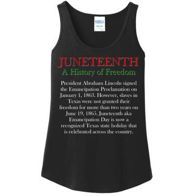 Juneteenth A History of Freedom Ladies Essential Tank