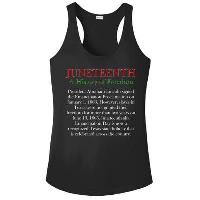 Juneteenth A History of Freedom Ladies PosiCharge Competitor Racerback Tank