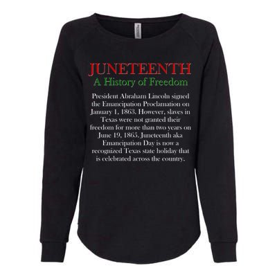 Juneteenth A History of Freedom Womens California Wash Sweatshirt