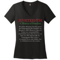 Juneteenth A History of Freedom Women's V-Neck T-Shirt