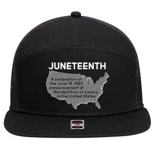 Juneteenth African American Black US History 7 Panel Mesh Trucker Snapback Hat