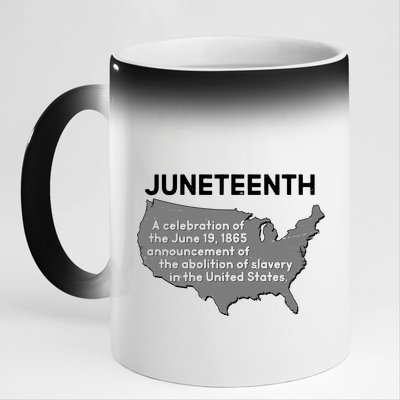 Juneteenth African American Black US History 11oz Black Color Changing Mug