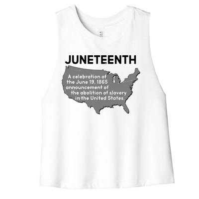 Juneteenth African American Black US History Women's Racerback Cropped Tank