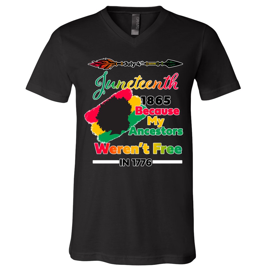 Juneteenth Because My Ancestor Weren't Free 1776 V-Neck T-Shirt