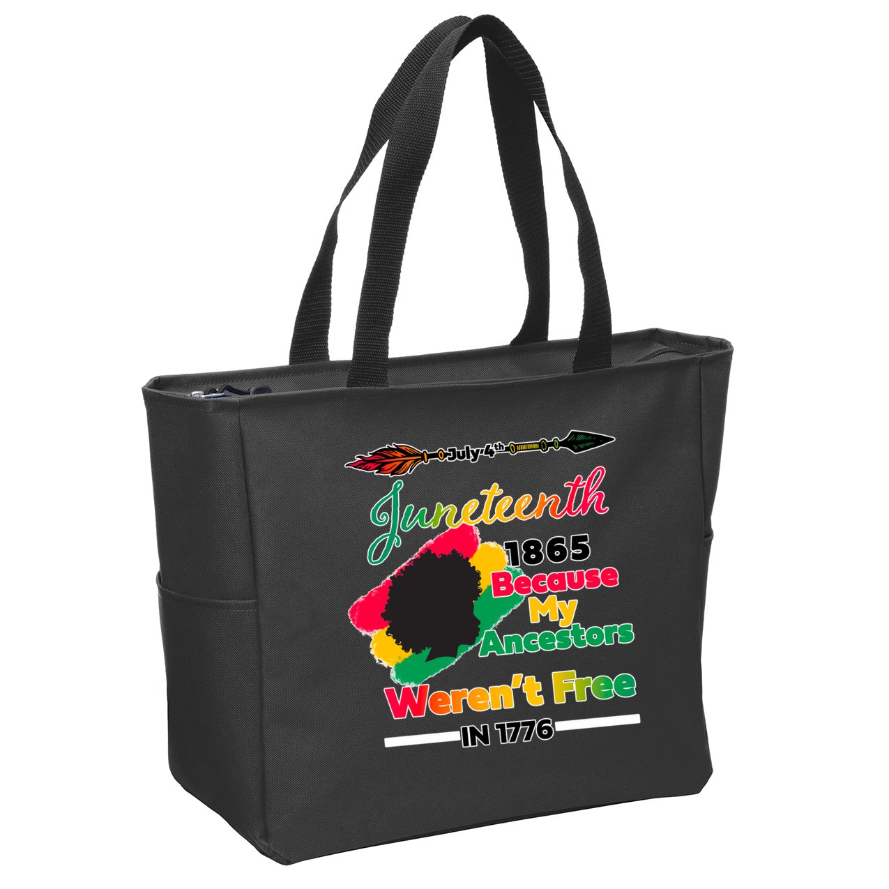 Juneteenth Because My Ancestor Weren't Free 1776 Zip Tote Bag