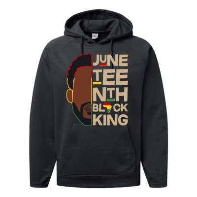 Juneteenth Black King June 19 1865 Performance Fleece Hoodie