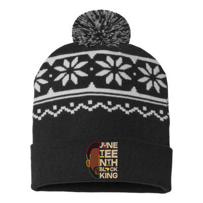 Juneteenth Black King June 19 1865 USA-Made Snowflake Beanie