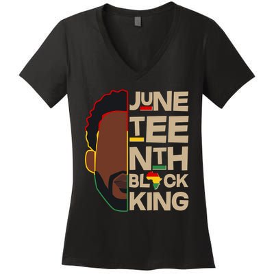 Juneteenth Black King June 19 1865 Women's V-Neck T-Shirt