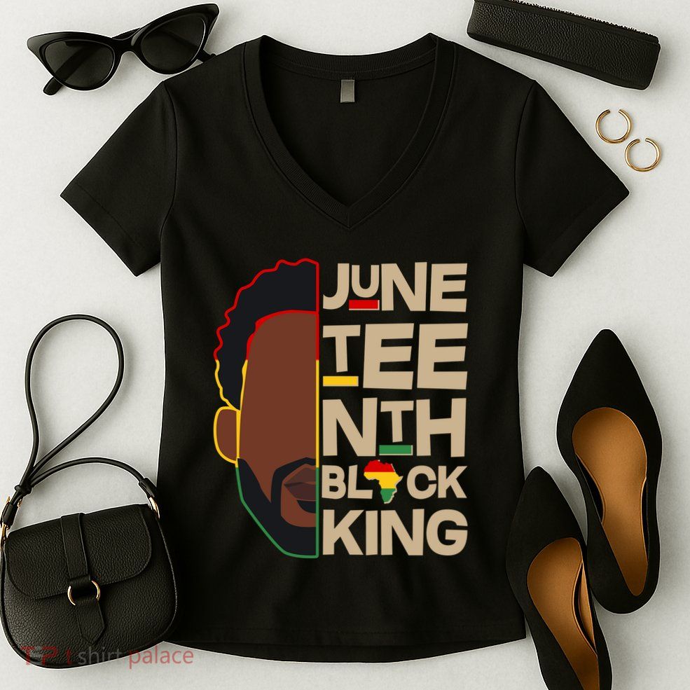 Juneteenth Black King June 19 1865 Women's V-Neck T-Shirt