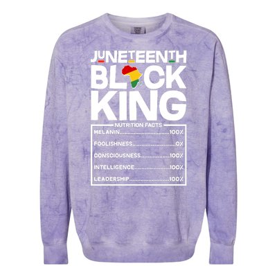 Juneteenth Black King Nutrition Facts Colorblast Crewneck Sweatshirt